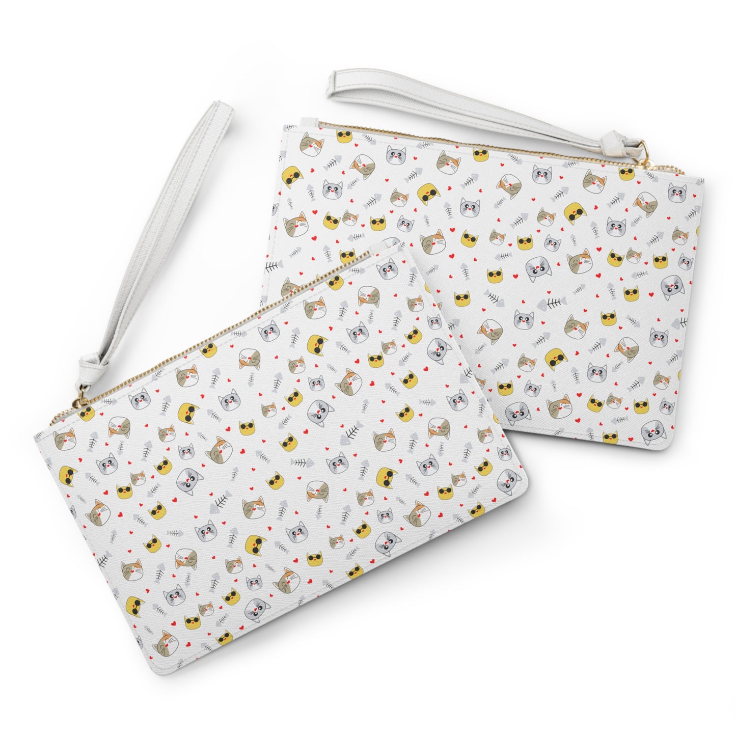 Cat Leather Clutch Bag