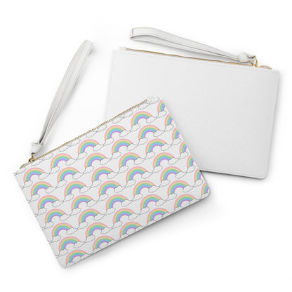 Rainbow Leather Clutch Bag