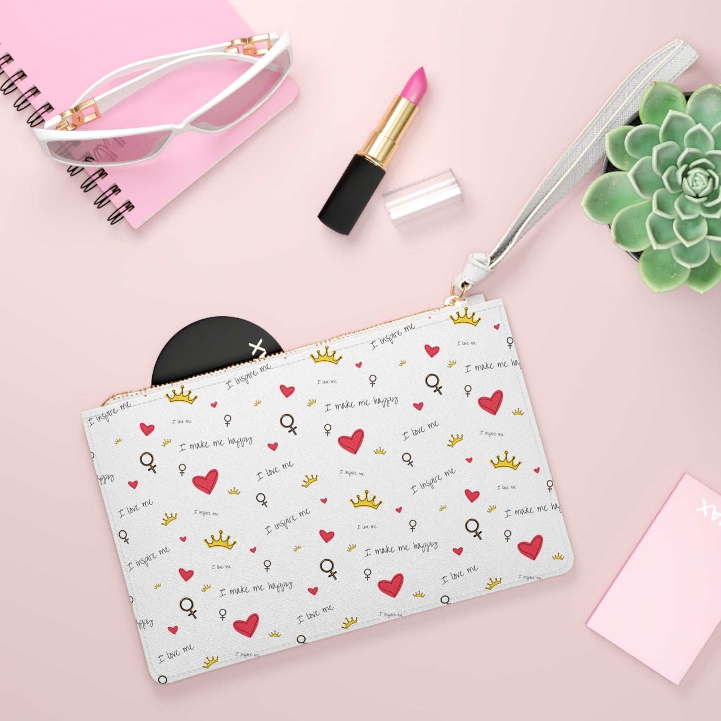 Self Love Leather Clutch Bag