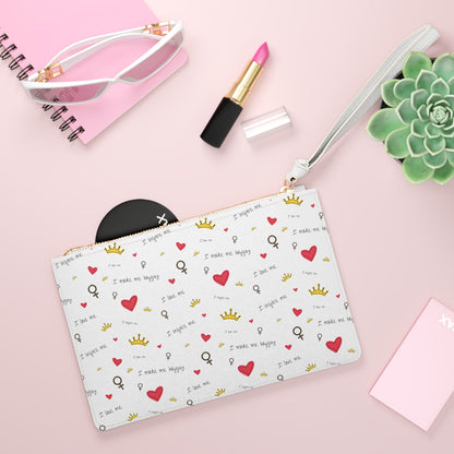 Self Love Leather Clutch Bag