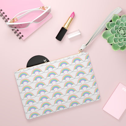 Rainbow Leather Clutch Bag