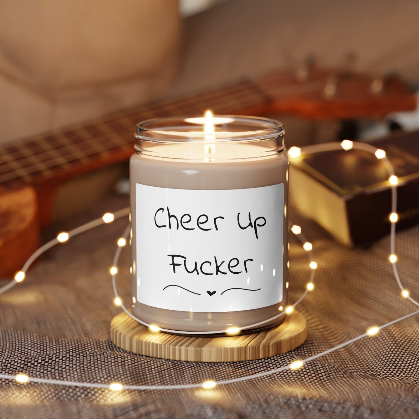 Funny Scented Soy Candle, 9oz - Cheer Up Fucker