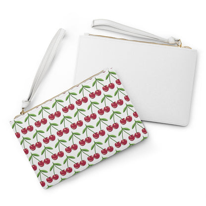 Cherries Leather Clutch Bag
