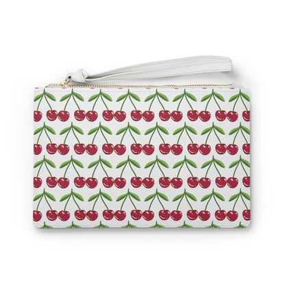 Cherries Leather Clutch Bag