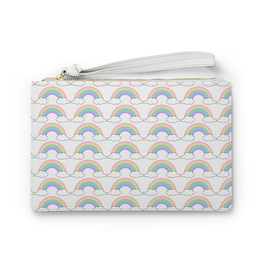 Rainbow Leather Clutch Bag