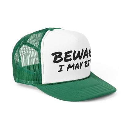 Funny Trucker Cap | Beware I May Bite |