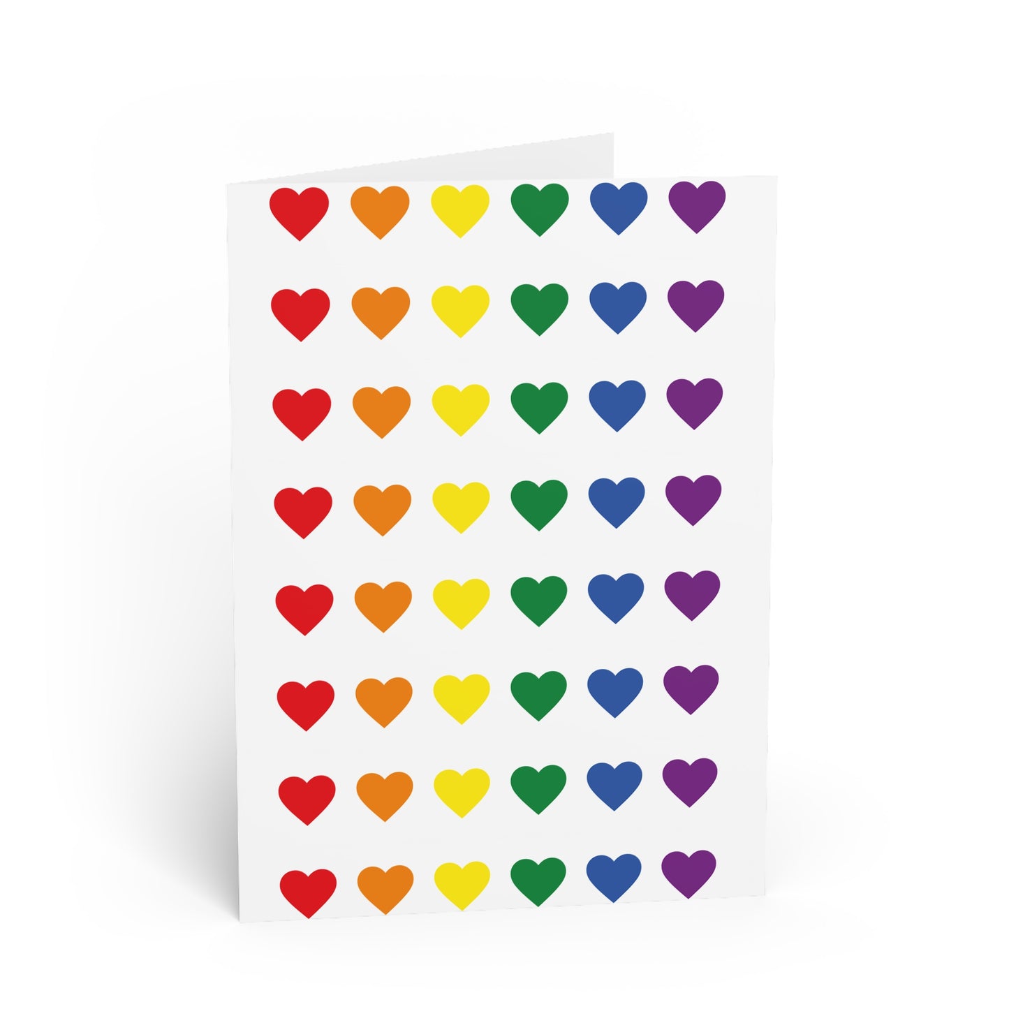 Multi-coloured hearts card