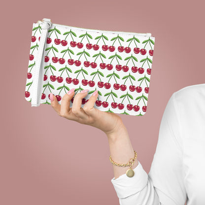 Cherries Leather Clutch Bag