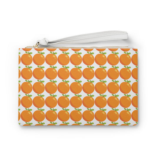 Oranges Leather Clutch Bag