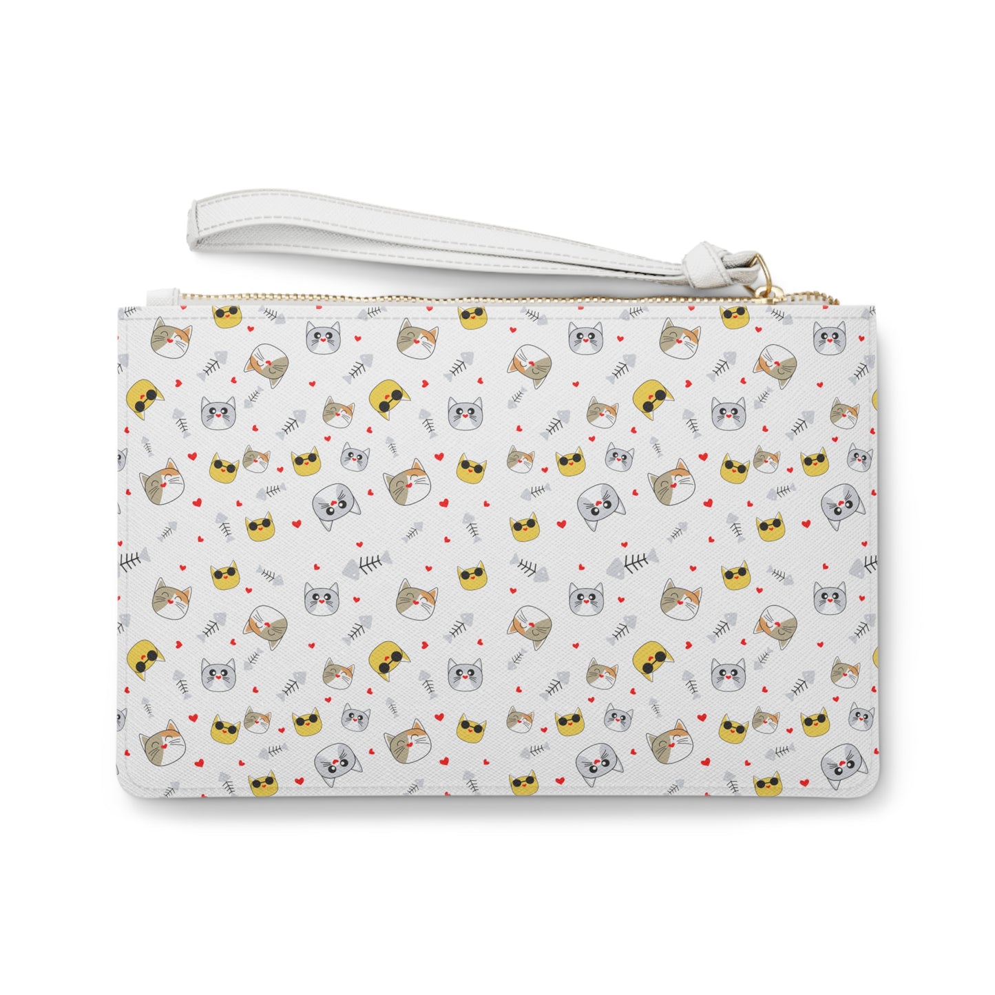 Cat Leather Clutch Bag