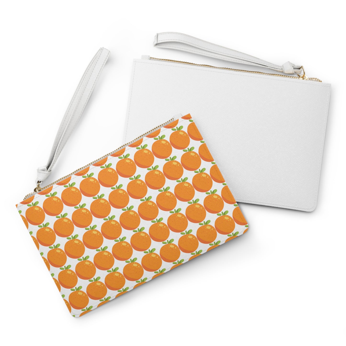 Oranges Leather Clutch Bag
