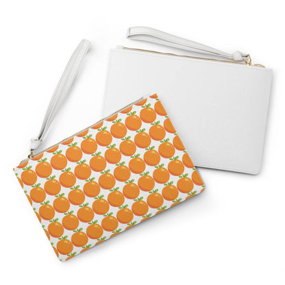 Oranges Leather Clutch Bag
